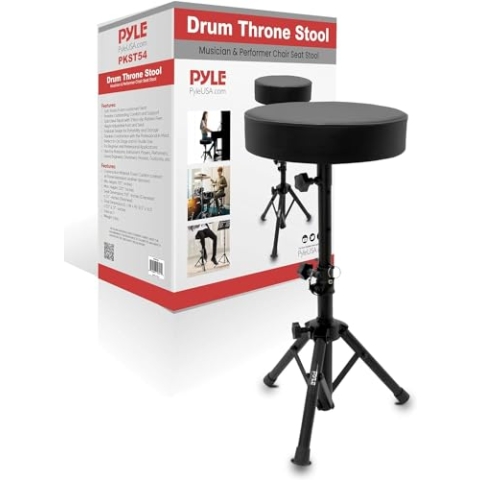 Pyle Musiker Hocker Höhenverstellbar – Sitz Hocker für Kinder & Erwachsene, geeignet als Klavierhocker, Keyboard Hocker, Schlagzeughocker, Gitarrenhocker & Schlagzeug Hocker, Stuhl Höhenverstellbar