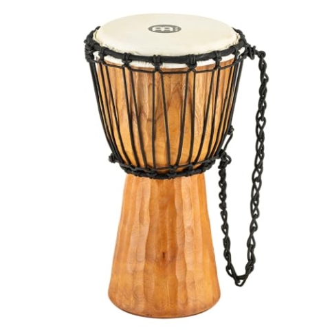Meinl Percussion Rope Nile Djembe - Kleine Handtrommel - Mit Ziegenfell - Durchmesser 8 Zoll - Mahagoni, Natur (HDJ4-S)