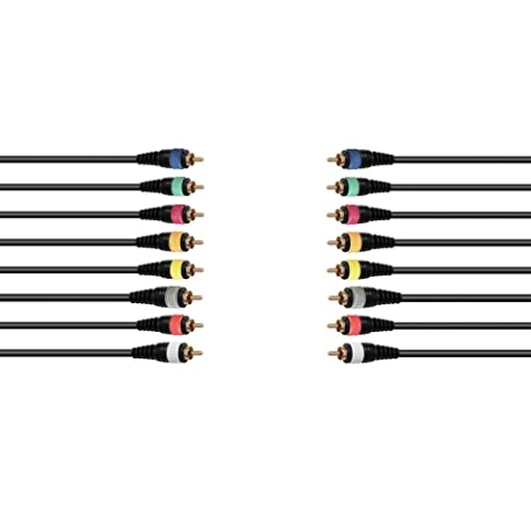 OMNITRONIC Snake-Kabel 8xCinch/8xCinch 15m | Hochwertiges Multiadriges Kabel