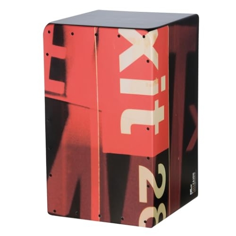 VOLT Cool-Cajon "28 Street" Design Percussion (Cajon Set inkl. Lernbuch Cajon-Schule Cajon Basics + CD & Seatpad, Größe:L) geeignet ab 10 Jahren