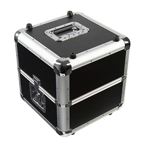 MUSIC STORE Vinyl Case 50/50, Robuster Plattenkoffer, Für 80 LPs, Schwarz, Wasserabweisend, Mit Butterfly-Verschlüssen, Tragegriff