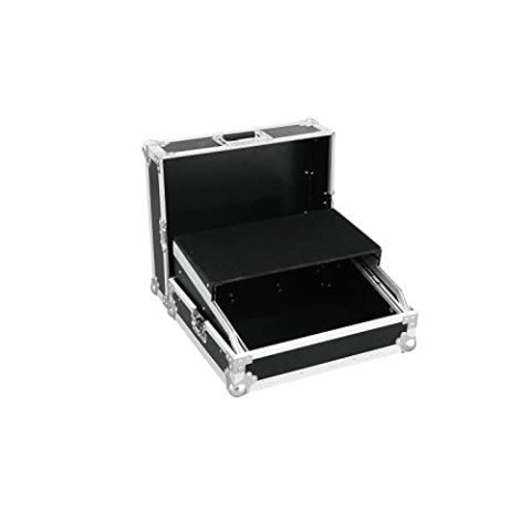 ROADINGER Mixer-Case Profi LS-19 Laptopablage sw | Flightcase für 483-mm-Geräte (19"), mit Laptopablage