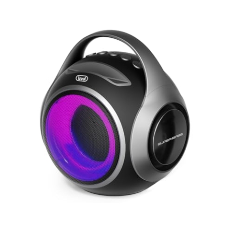 Trevi XR 8A 202 Tragbarer Lautsprecher 20 W, kabelloser Lautsprecher mit TWS-Funktion, USB-Anschluss, Micro SD, integrierter Akku, Schwarz