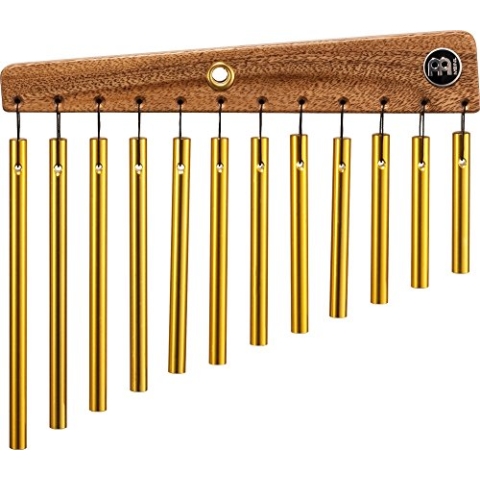 Meinl Percussion Mountable Series Chime - Sehr kleines Musikinstrument mit 12 Klangstäben - Montierbar - 1-reihig - Holz und Aluminium, Natur und Gold (CH12)