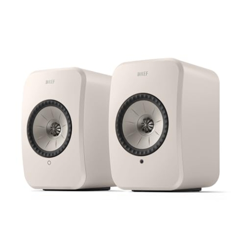 KEF LSX II LT kabellose Regallautsprecher, Stone White | Musik | TV & Home Entertainment | Gaming | HDMI-ARC | USB-C | Bluetooth | AirPlay 2 | Chromecast | Spotify