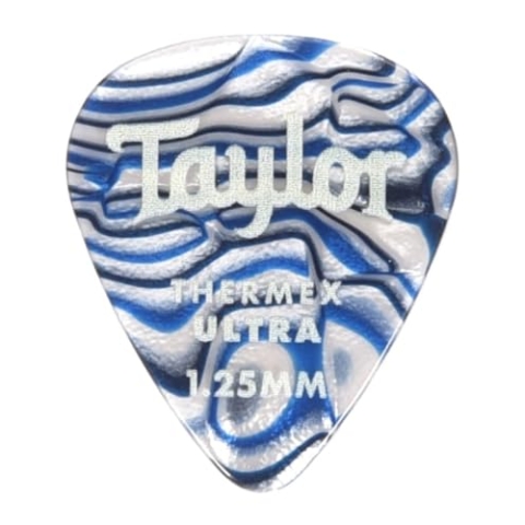 Taylor Picks - Premium 351 Thermex Ultra Gitarren Picks, Blue Swirl, 1,25 mm, 6 Stück