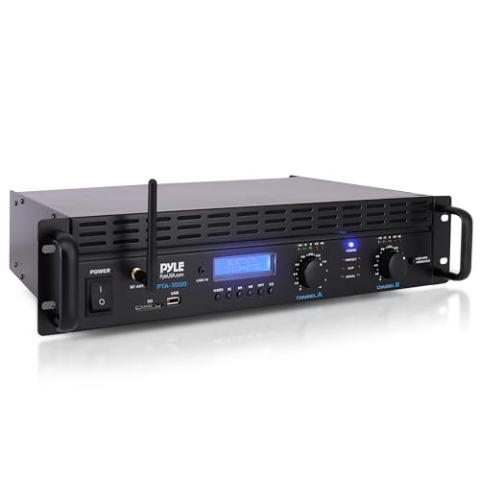 Pyle Verstärker, Mini Verstärker, 2000W- Bluetooth Verstärker, Amplifier, Stereo Verstärker, Audio Verstärker- Rackmount- 2 Kanal mit TRS XLR- Eingang, LCD, Brückenmodus, Stereo Receiver, Kabellos
