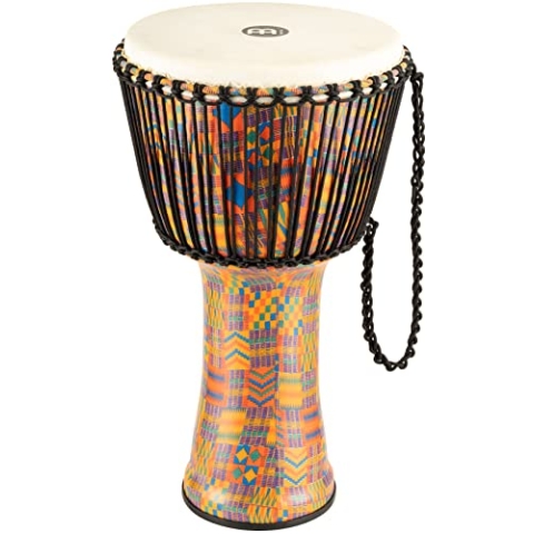 Meinl Percussion Rope Travel Djembe - Sehr große Handtrommel - Mit Ziegenfell - Durchmesser 14 Zoll - Kunststoff, Mehrfarbig (PADJ2-XL-G)