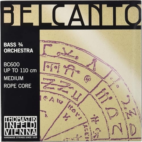 Thomastik 644660 Saiten für Kontrabass Belcanto Rope Core Orchesterstimmung, Satz 3/4 mittel für Mensur 1040-1060 mm / 41-41.7 Zoll