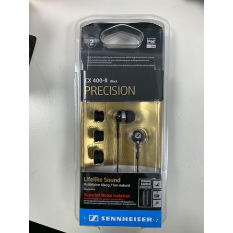 Sennheiser CX 400-II Precision Stereo-In-Ear-Kopfhörer (1,2 m Kabellänge, 3,5 mm Klinkenstecker, Earadapterset S/M/L, Tragetasche) schwarz