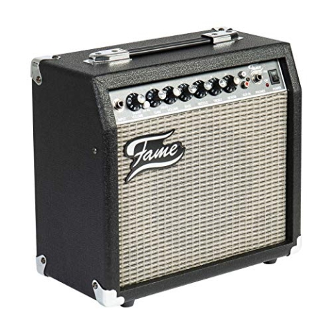 Fame E-Gitarren Verstärker, Combo Mit 15 Watt und 8" Zoll Lautsprecher, Mit Kopfhöreranschluss und 3-Band Equalizer