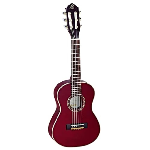 Ortega Guitars 1/4 Konzert Gitarre – Family Series – Inklusive Gig Bag – Fichte, Mahagoni, Rot (R121-1/4WR)