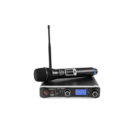 OMNITRONIC UHF-301 1-Kanal-Funkmikrofonsystem 823-832/863-865MHz | 1-Kanal-Multifrequenz-Empfangseinheit und Handmikrofon in UHF-PLL-Technik | 93 Preset-Kanäle in 10 Kanalgruppen