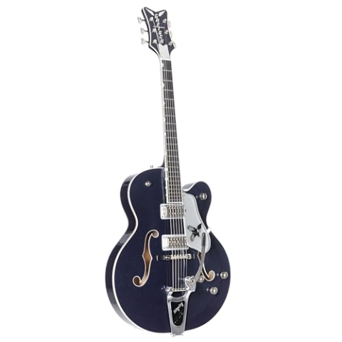 Gretsch G6136T-RR Rich Robinson Signature Magpie with Bigsby Raven's Breast Blue - Halbakustik Custom Gitarre