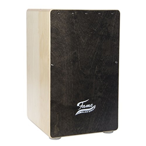 Fame Black Birch Cajon, Drum-Box, Birke, Made in Germany, Tiefer Bass, Snare-Effekt, Sitztrommel, Trommel für Unterwegs
