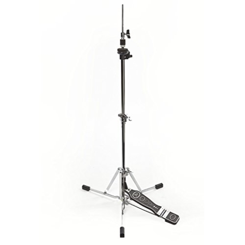 Fame HH6001 Flat Base Hi-Hat-Ständer, Retro-Look, Zugbandantrieb, Einstellbare Federspannung, Ideal für Vintage Setups, Platzoptimierung, Verchromt