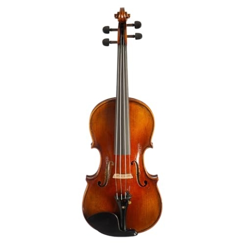 Fame Handmade Series Violine Maestro 4/4, Vollmassiver Riegelahorn Korpus, Fichtendecke, Ebenholz-Griffbrett, Inklusive Etui, Brasilholz-Bogen