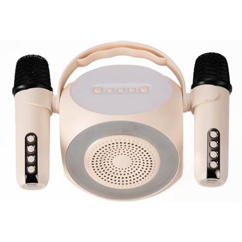 Celly, Kabelloser Lautsprecher mit zwei Mikrofonen und RGB-Lichtern, Bluetooth-Mikrofon mit einer Reichweite von bis zu 10 m, Ausgang 5 W für einen klaren und kraftvollen Klang, zum Singen und Spielen