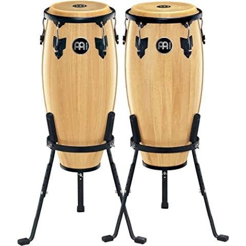 Meinl Percussion Headliner Conga Set - Handtrommel Set mit 10 Zoll und 11 Zoll - Mit Büffelfell - Siam Eiche, Natur (HC555NT)