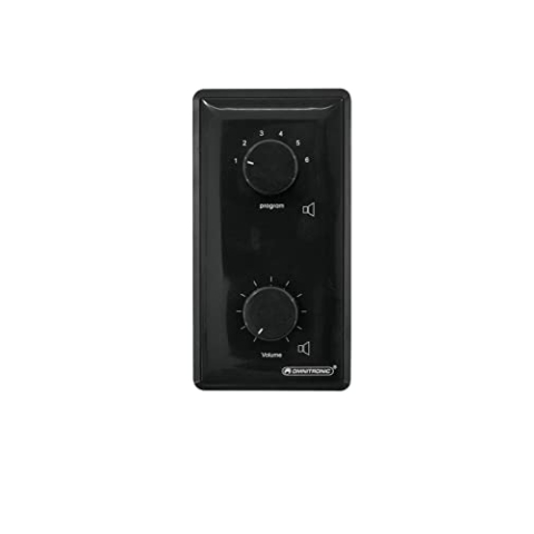 OMNITRONIC ELA-LS-Regler/Prog-Wähler45W mono sw | Einbau-Lautstärkesteller und -Programmwähler mit 24-V-Pflichtempfangsrelais