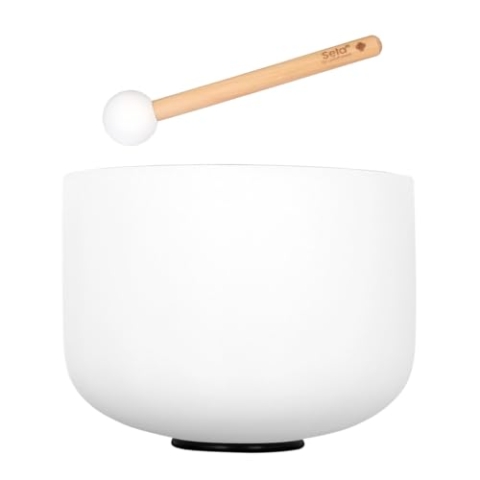 10" Crystal Singing Bowl Frosted 440 Hz D incl. 1 Wood Mallet