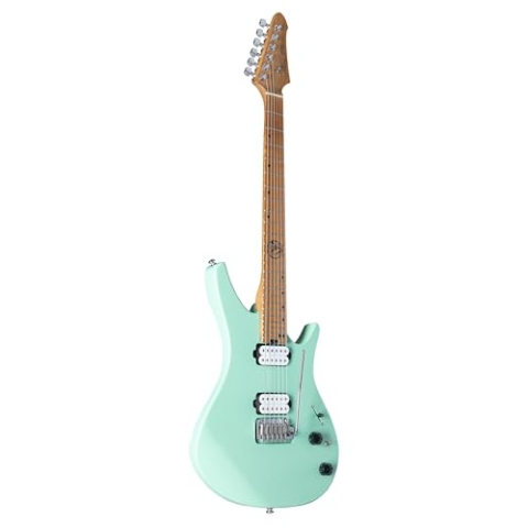 J & D DX-100 E-Gitarre, Mint Green, Ergonomischer Erle-Korpus, Roasted Maple Neck, 24 Bünde, JD Custom Humbucker, 2-Punkt Tremolo, Satin-Finish