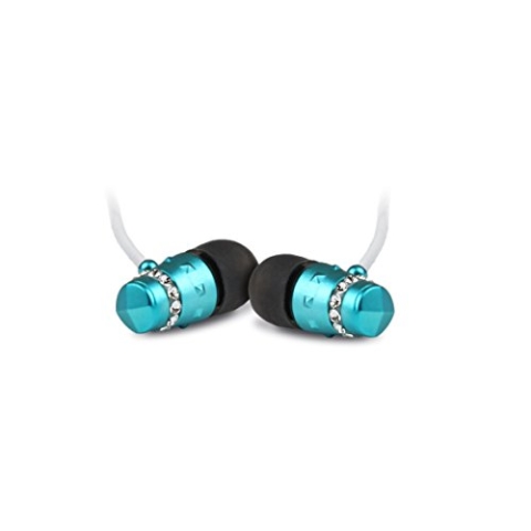 Maroo Ice Collection Kopfhörer mit klaren Kristallen, Blau Türkis