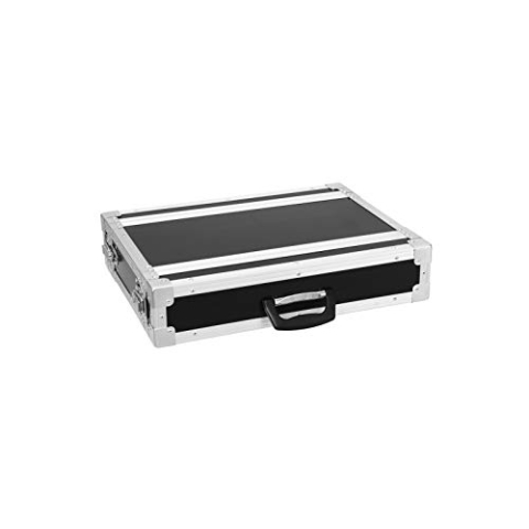 Roadinger Rack Profi, 2 HE, 25 cm tief | PRO Flightcase für 483-mm-Geräte (19") | 2 abnehmbare Deckel | 9 mm mehrschichtig verleimtem Birkenmultiplexholz, dunkelbraun laminiert