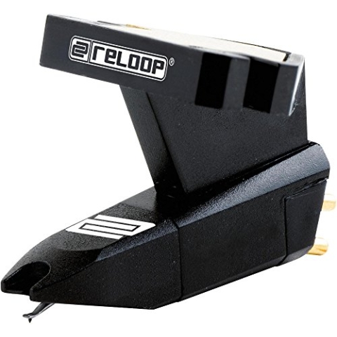 Reloop ideal zum Scratchen, Unterdecksystem zur Headshell-Befestigung, Nadelschliff sphärisch, hervorragenden Klang, Schwarz, AMS-OM