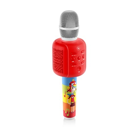 GOGEN Kinderkaraoke Mikrofon mit Lautsprecher I Bis zu 15 Stunden Akku I Bluetoohth USB I SD Karten kompatibel I MP3 I Kopfhörerausgang