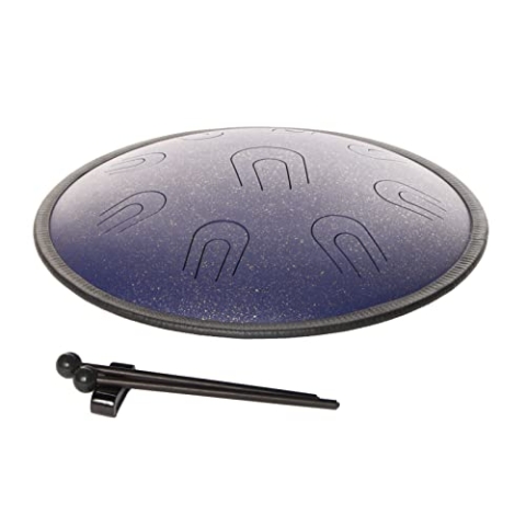 Fame 14" Copper Tongue Drum in D Minor, Purple, 9-Tone Steel Drum, Matt Finish, Inklusive Schlägel und Tasche, Ideal für Musiktherapie und Meditation"
