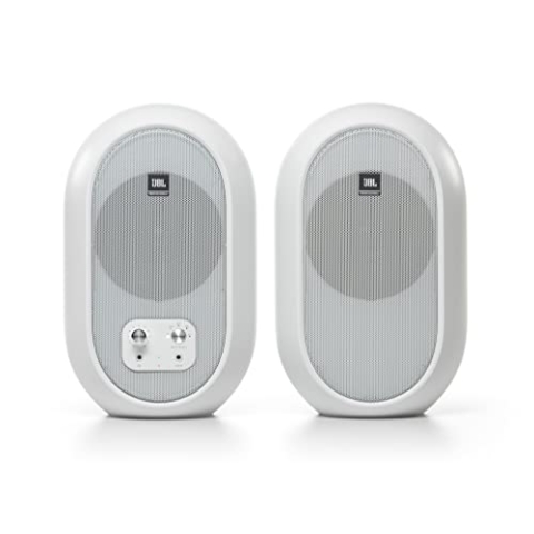 JBL 1 Serie 104 Kompakte aktive Desktop-Referenzlautsprecher mit Bluetooth, weiß (als Paar verkauft)