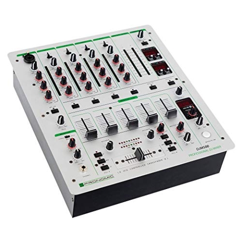 Pronomic DJM-500 5-Kanal DJ Mixer - Auto BPM-Counter und 2 Cue Modi - Integriertes Effektgerät mit 46 Presets - Silber