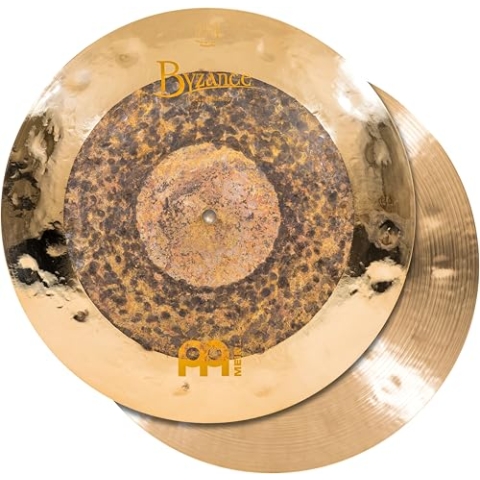 Meinl Cymbals Byzance Dual Hihat 15 Zoll (Video) Schlagzeug Becken (38,10cm) B20 Bronze, Naturbelassenes und Brilliantes Finish (B15DUH)