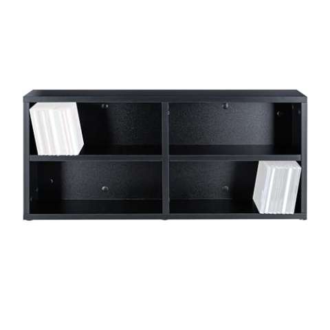 Music Store CD-Shelf 180, Schwarz, Stabile MDF-Holz CD-Box, Aufbewahrung für 180 Slim-CDs, Einfacher Aufbau, Stapelbar, Ideal für DJ Desk