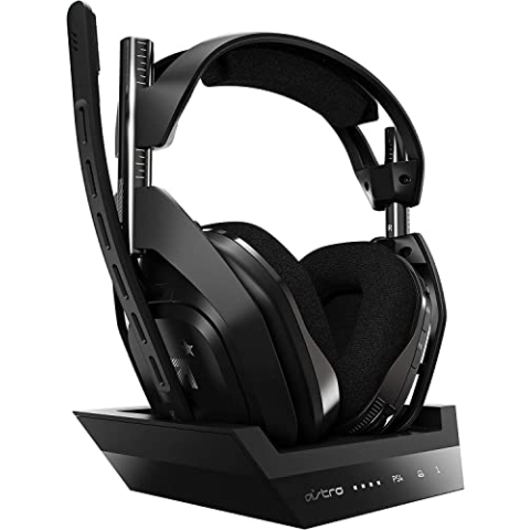 ASTRO Gaming A50 Headset Plus Basisstation Gen 4, kabellos – PS4, PC, Mac – Schwarz und Silber (erneuert)