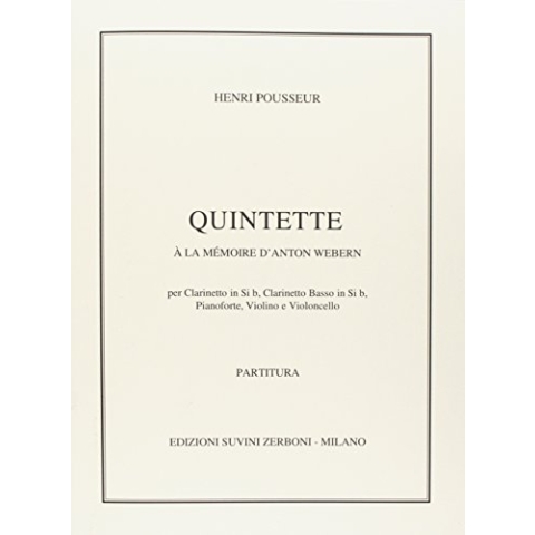 Henri Pousseur-Quintette A La Memoire D'Anton Webern-Contemporary Music-SCORE