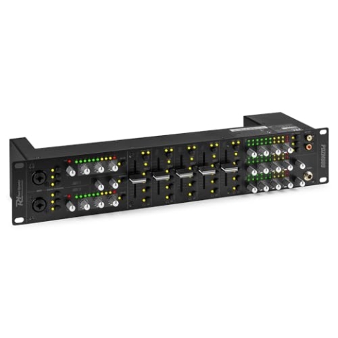 Power Dynamics PDZM800 Audio Mischpult 3-Zonen Mixer für Lautsprecher Installationen - DSP, 5 Input + 2 MIC Input Kanäle, Talkover, CUE, 19" Rack 2U, XLR, Klinke, +48V Phantom