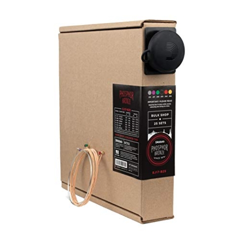 D'Addario Gitarrensaiten Westerngitarre | Gitarrensaiten Akustikgitarre | Acoustic Guitar Strings | DER BELIEBTESTEN SAITENMARKE | EJ17-B25 | Phosphor Bronze | Medium (13-56) | 25er Pack