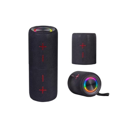 Trevi XR 8A44 Doppel-Lautsprecher, tragbar, 10 W x 2, kabelloser Lautsprecher, trennbar in 2 Einheiten, Micro SD, AUX-IN, Audio Wireless 5.3, IPX5, integrierter Akku, Schwarz