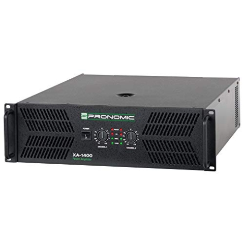 Pronomic XA-1400 Endstufe - Stereo-Leistungsverstärker mit 2x 3000 Watt an 2 Ohm - Lüfter automatisch gesteuert - 2 x XLR Eingang 2 x XLR parallel Ausgang und Schutzschaltungen - Schaltungstype H