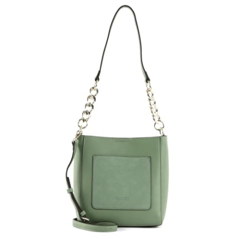 Seidenfelt Manufaktur SFM239 Midi Hobo sage,gold Metall