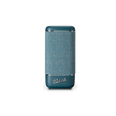 Roberts – Bluetooth-Lautsprecher Beacon 325 – tragbar, wiederaufladbar, Laufzeit 12 Stunden, Zwei Passive Bassheizkörper, Vintage-Design, Bluetooth, Streaming, Aux-Eingang, Blaugrün