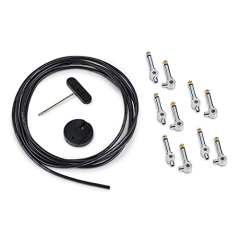 RockBoard PatchWorks Solderless Patch Cable Set - 300 cm / 118 7/64" Cable + 10 Plugs - Chrome