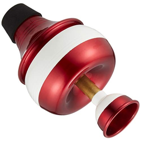 Humes & Berg 241 Stonelined Swish-Wha-Dämpfer/Mute für Trompete (aus Aluminium), Rot/Weiß