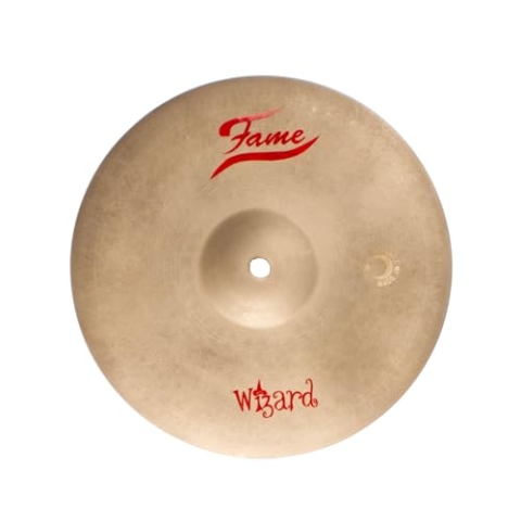 Fame Wizard Thin Splash 10 Zoll Ride Cymbal, Handgehämmertes B20 Bronze Becken, Sandgestrahlt, Dunkler Vintage Sound, Ideal für Studio und Bühne