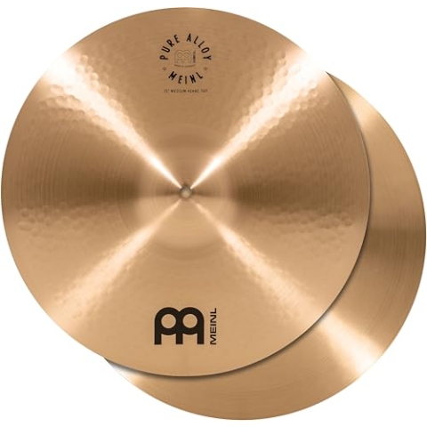 Meinl Cymbals Pure Alloy Hihat Medium 14 Zoll (Video) Schlagzeug Becken – Paar – (35,56cm) Pure Alloy Bronze, Traditionelles Finish (PA14MH)