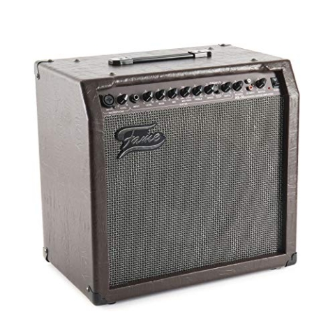 Fame AE-30 Akustikgitarren Verstärker Combo, 30 Watt, 2-Kanäle, Integrierter Reverb, Effektprozessor, Mikrofon-Eingang, Aux-Eingang, Externer Lautsprecher, Recording-Ausgang, Ideal für