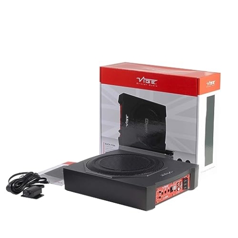 VIBE Slick C10A 25,4 cm (10 Zoll) Auto-Untersitz, kompakt, schlank, aktiver verstärkter Subwoofer, Subwoofer, Sub-Bass-Box-Gehäuse
