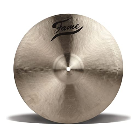 Fame Masters 18 Zoll B20 Light Crash Becken, Handgehämmert, Traditional Finish, Thin Stärke, Ausgewogener und Explosiver Sound, Professionelle Qualität